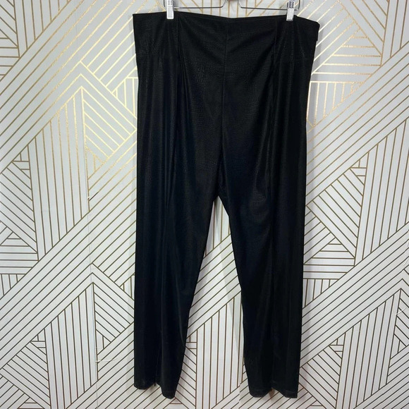 Good American The Croc Exec Pants in Black Faux‎ Leather Plus Size 3XL - Picture 2 of 12